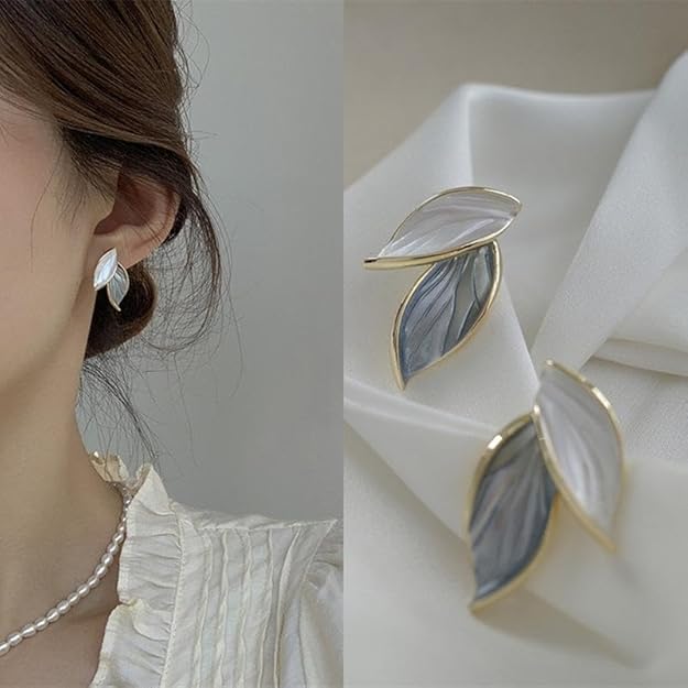 Posh Glimmer Elegant Leaf Earrings