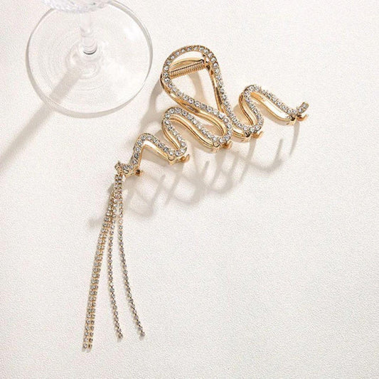 Posh Glimmer Golden Snake Hair Claw Hairpin