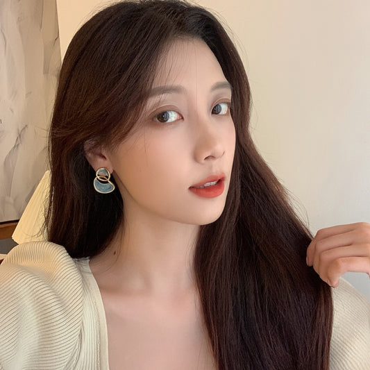 Posh Glimmer Minimalist Blue Resin Earrings for Women