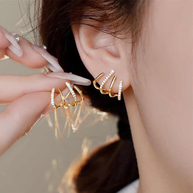 Posh Glimmer Bling Blogger Stud Earrings