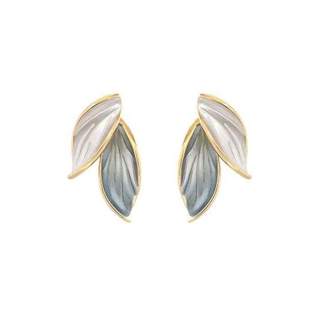Posh Glimmer Elegant Leaf Earrings