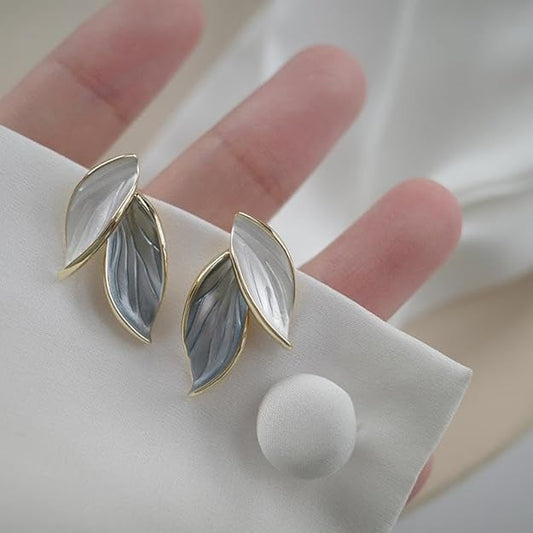 Posh Glimmer Elegant Leaf Earrings