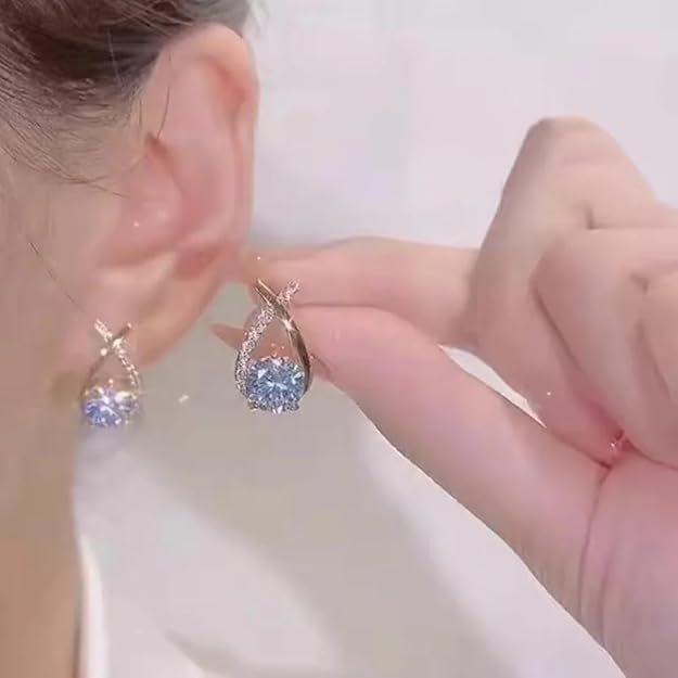 Posh Glimmer Cross Bling Minimal Earrings