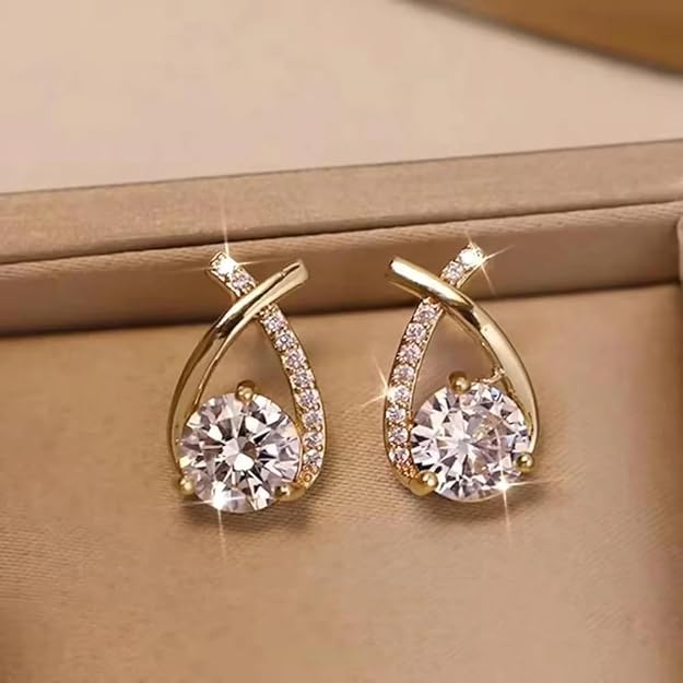 Posh Glimmer Cross Bling Minimal Earrings