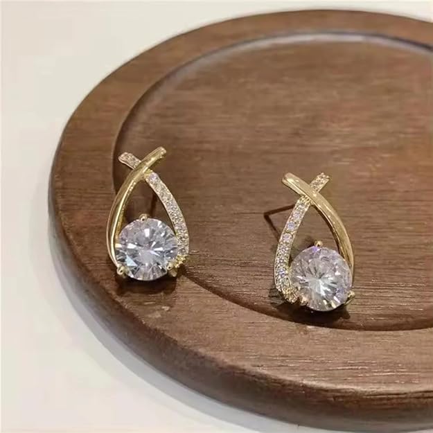 Posh Glimmer Cross Bling Minimal Earrings