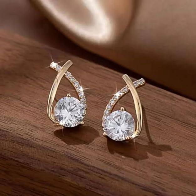 Posh Glimmer Cross Bling Minimal Earrings