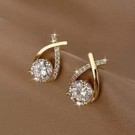 Posh Glimmer Cross Bling Minimal Earrings