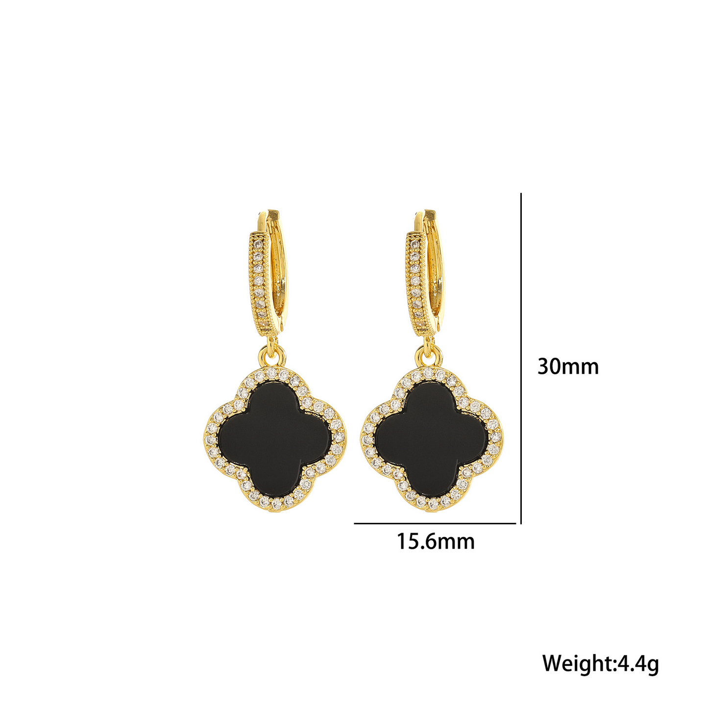 Posh Glimmer New Design Fashion Four Clover Gold Earrings 2025 Lucky Diamond Hoop Earrings High-grade Women's Jewelry Retro Classy Earrings