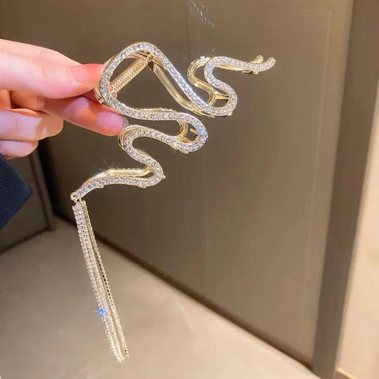 Posh Glimmer Golden Snake Hair Claw Hairpin