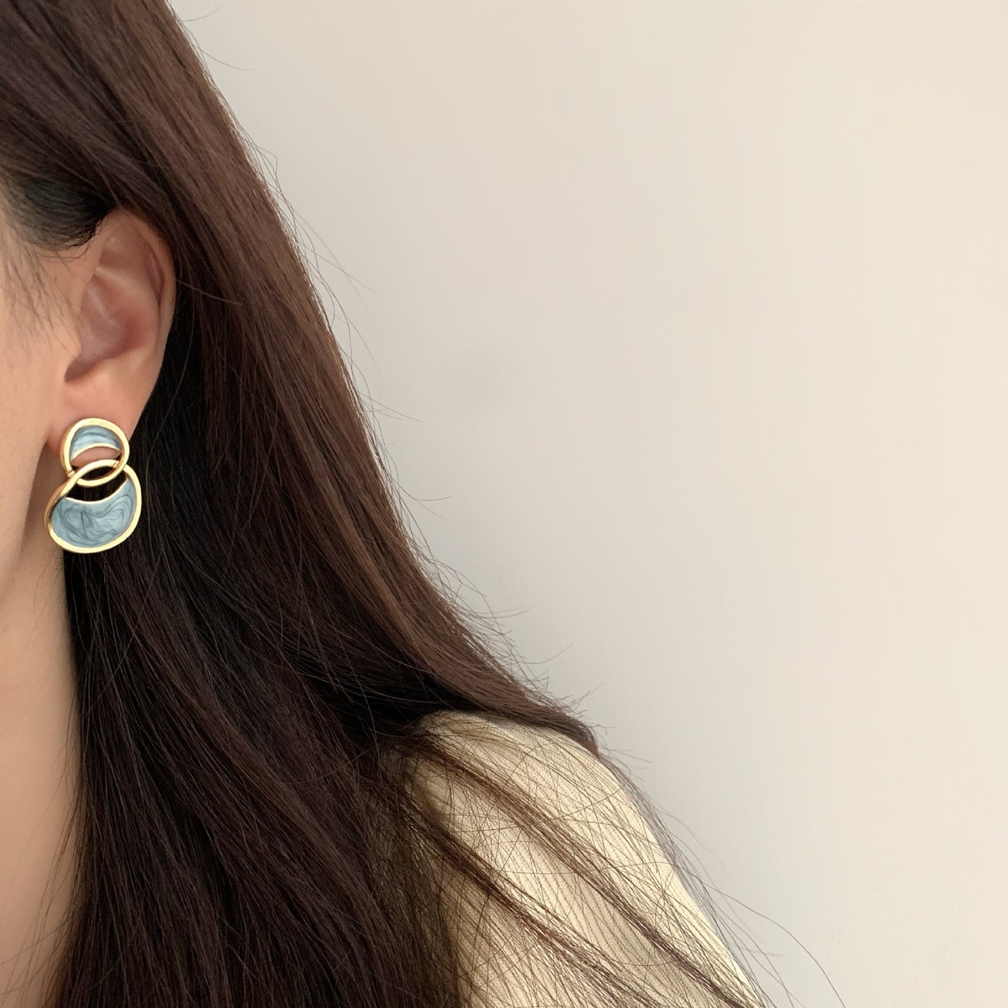 Posh Glimmer Minimalist Blue Resin Earrings for Women