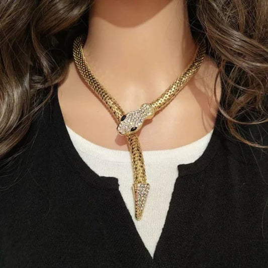 Posh Glimmer Snake Necklace
