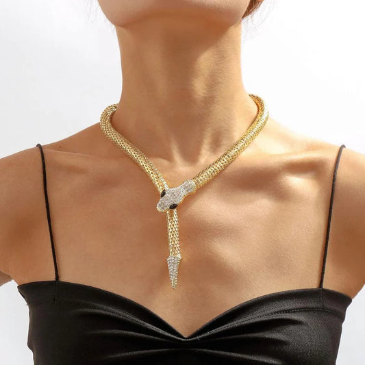 Posh Glimmer Snake Necklace
